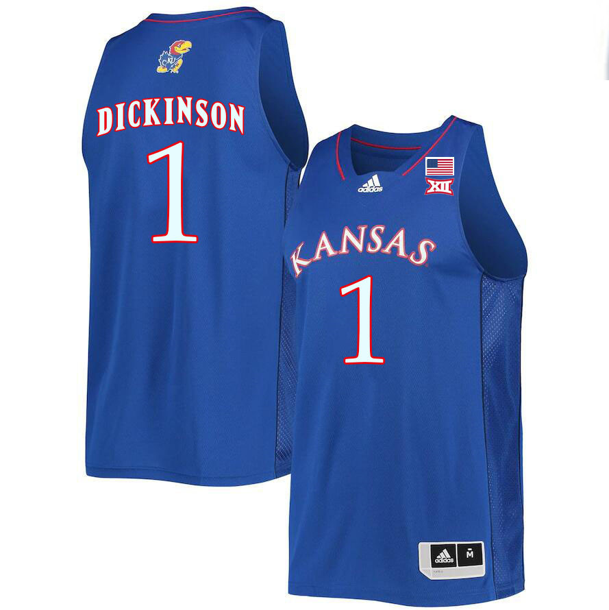 Men #1 Hunter Dickinson Kansas Jayhawks College Basketball Jerseys Stitched Sale-Royal - Click Image to Close